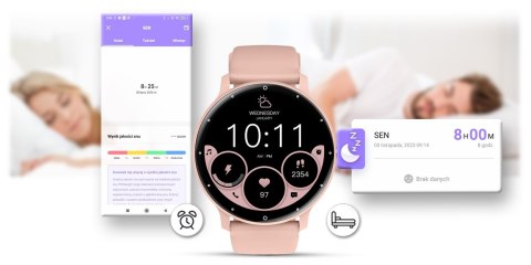 Smartwatch Gravity GT1-7 PRO Różowy + Niebieski pasek