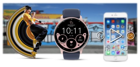 Smartwatch Gravity GT1-7 PRO Różowy + Niebieski pasek