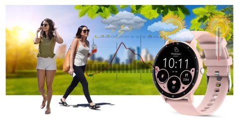 Smartwatch Gravity GT1-7 PRO Różowy + Niebieski pasek