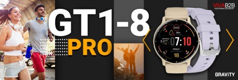 Smartwatch Gravity GT1-8 PRO Żółty + Fioletowy pasek