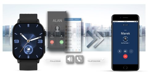 Smartwatch Gravity GT15-1 Czarny - Zestaw z bransoletą mesh