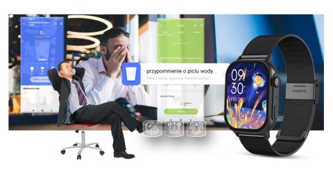 Smartwatch Gravity GT15-1 Czarny - Zestaw z bransoletą mesh