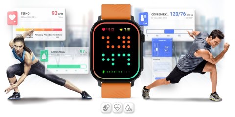 Smartwatch Gravity GT15-2 Pomarańczowy - Pasek i bransoleta
