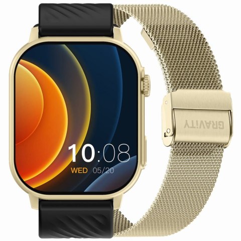 Smartwatch Gravity GT15-6 Czarny ze Złotą Bransoletą