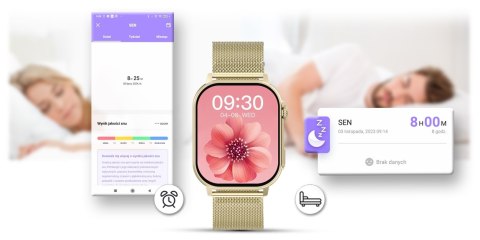 Smartwatch Gravity GT15-6 Czarny ze Złotą Bransoletą
