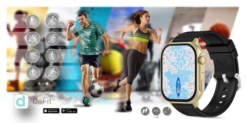 Smartwatch Gravity GT15-6 Czarny ze Złotą Bransoletą