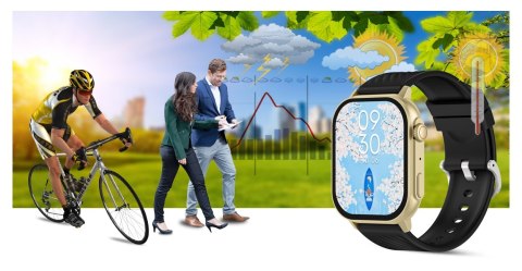 Smartwatch Gravity GT15-6 Czarny ze Złotą Bransoletą