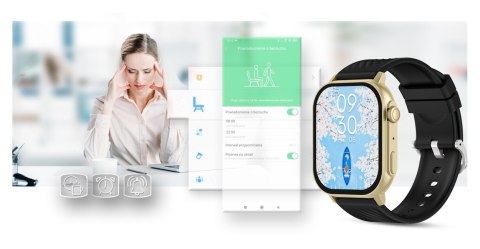 Smartwatch Gravity GT15-6 Czarny ze Złotą Bransoletą