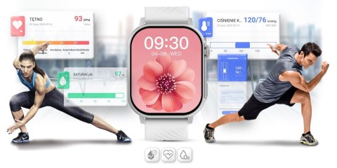 Smartwatch Gravity GT15-8 Szary ze Srebrną Bransoletą