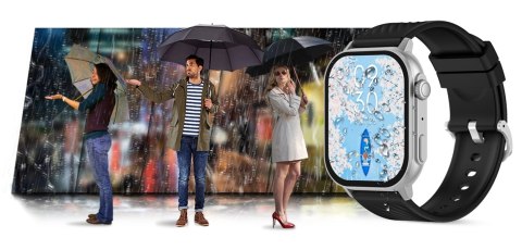 Smartwatch Gravity GT15-9 Czarny + Srebrna Bransoleta Mesh