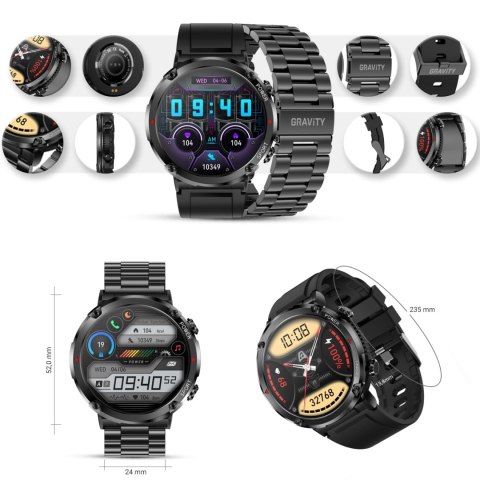 Smartwatch Gravity GT21-1 z Bransoletą i Paskiem