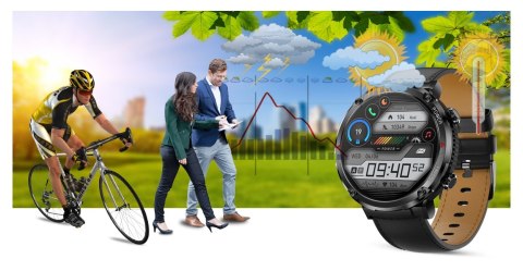 Smartwatch Gravity GT21-3 z paskiem eko skóra i silikonowym