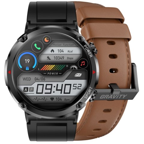 Smartwatch Gravity GT21-4 Brązowa Eko Skóra + Pasek Silikonowy