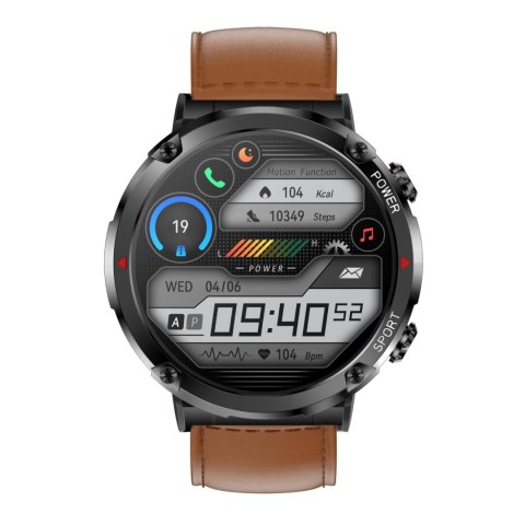 Smartwatch Gravity GT21-4 Brązowa Eko Skóra + Pasek Silikonowy