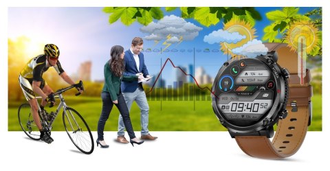 Smartwatch Gravity GT21-4 Brązowa Eko Skóra + Pasek Silikonowy