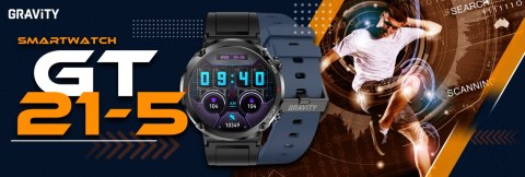 Smartwatch Gravity GT21-5 z dwoma silikonowymi paskami