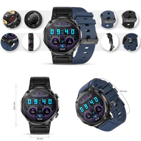 Smartwatch Gravity GT21-5 z dwoma silikonowymi paskami