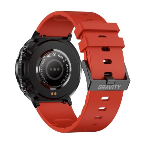 Smartwatch Gravity GT21-6 z paskiem czarnym i czerwonym