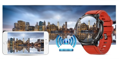 Smartwatch Gravity GT21-6 z paskiem czarnym i czerwonym