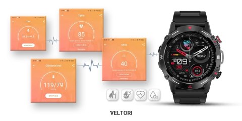 Smartwatch Veltori VT110-1 AMOLED 1,43" z paskiem silikonowym