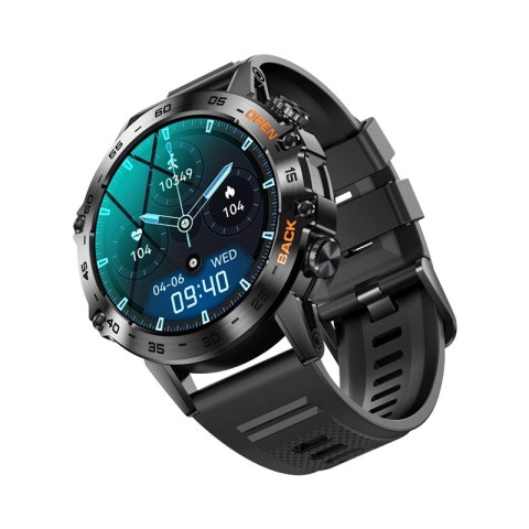 Smartwatch Veltori VT120-1 IPS 1,39" - Czarny Silikonowy Pasek