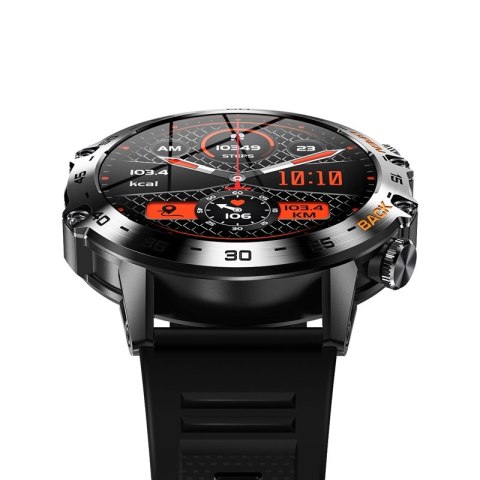 Smartwatch Veltori VT120-1 IPS 1,39" - Czarny Silikonowy Pasek