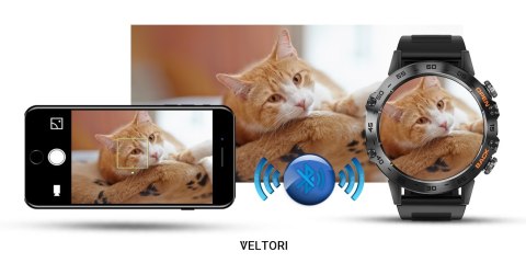 Smartwatch Veltori VT120-1 IPS 1,39" - Czarny Silikonowy Pasek