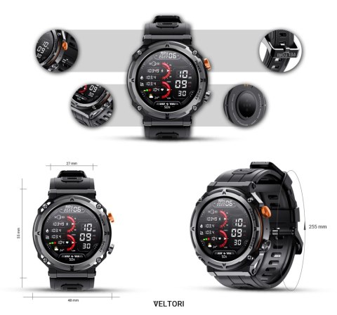 Smartwatch Veltori VT130-1 z ekranem IPS i funkcją rozmów