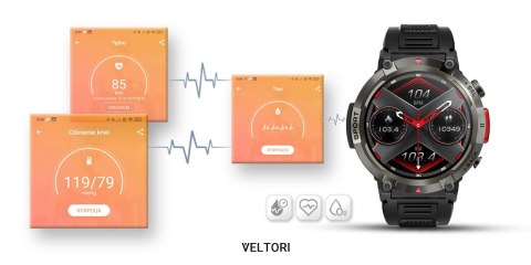 Smartwatch Veltori VT140-1: Czarny, Sportowy i Elegancki