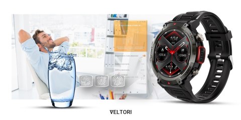 Smartwatch Veltori VT140-1: Czarny, Sportowy i Elegancki