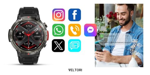 Smartwatch Veltori VT140-1: Czarny, Sportowy i Elegancki