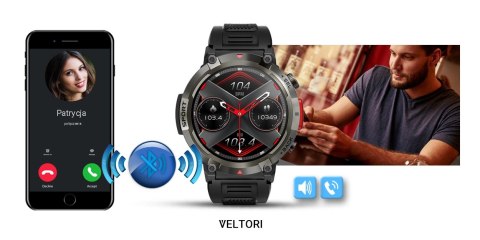 Smartwatch Veltori VT140-1: Czarny, Sportowy i Elegancki