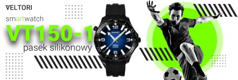Zestaw Smartwatch Veltori VT150-1: Pasek Silikon + Bransoleta