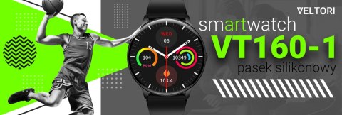 Smartwatch Veltori VT160-1 z Ekranem 1,53 cala - Czarny
