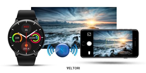 Smartwatch Veltori VT160-1 z Ekranem 1,53 cala - Czarny