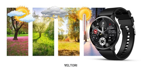 Smartwatch Veltori VT160-1 z Ekranem 1,53 cala - Czarny