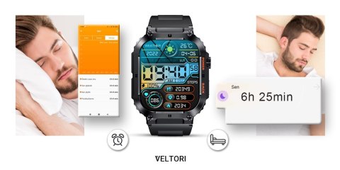 Smartwatch Veltori VT200-1 z Dużym Ekranem 1,96 cala