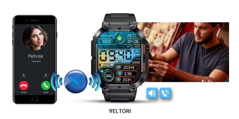 Smartwatch Veltori VT200-1 z Dużym Ekranem 1,96 cala