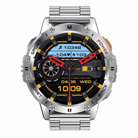 Smartwatch Gravity GT22-2 - Srebrna bransoleta + Pasek