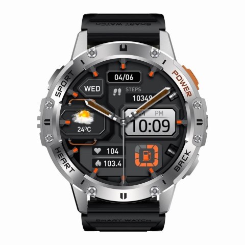 Smartwatch Gravity GT22-2 - Srebrna bransoleta + Pasek