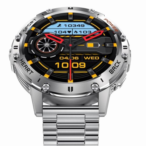 Smartwatch Gravity GT22-2 - Srebrna bransoleta + Pasek