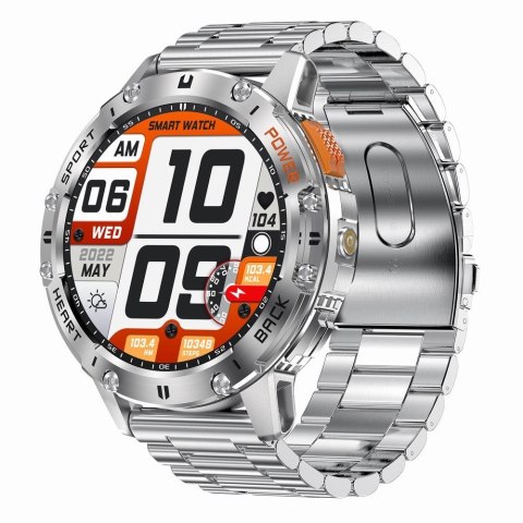 Smartwatch Gravity GT22-2 - Srebrna bransoleta + Pasek