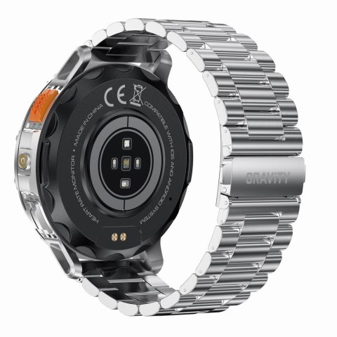 Smartwatch Gravity GT22-2 - Srebrna bransoleta + Pasek
