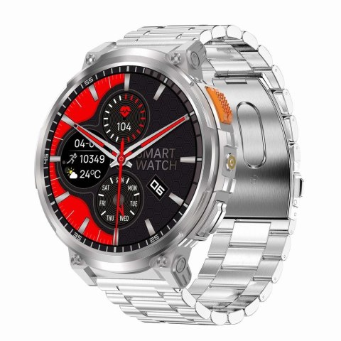 Smartwatch Gravity GT23-2: Srebrna elegancja w zestawie