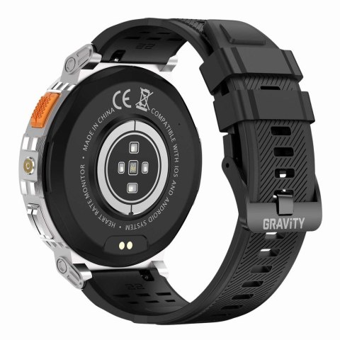 Smartwatch Gravity GT23-2: Srebrna elegancja w zestawie