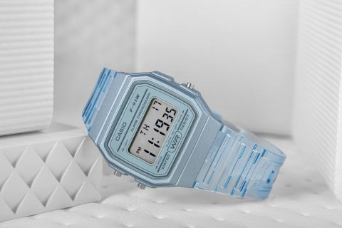 Zegarek Casio F-91WS-2DF Niebieski Przeźroczysty + BOX