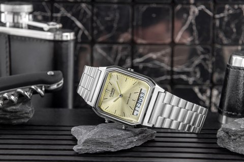 Zegarek Damski Casio AQ-230A-9AMQYDF Vintage Cytrynowy