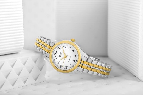 Zegarek Damski Casio LTP-1129G-7BRDF - Stalowy Styl z Złotem