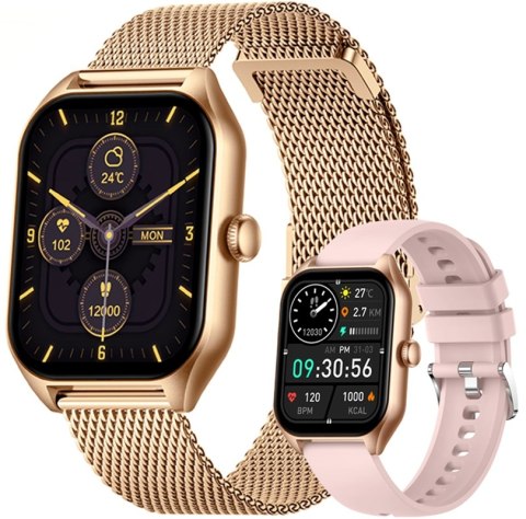 Smartwatch Damski Rubicon RNCF03-5 Różowe Złoto + Pasek