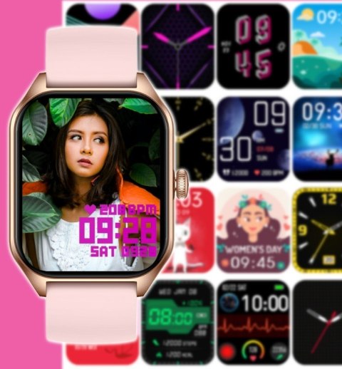 Smartwatch Damski Rubicon RNCF03-5 Różowe Złoto + Pasek